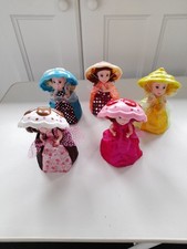 5 Cupcake Dolls bundle. 1 Blue, 1 Yellow, 1 Red, 1 Brown And 1 Cream.