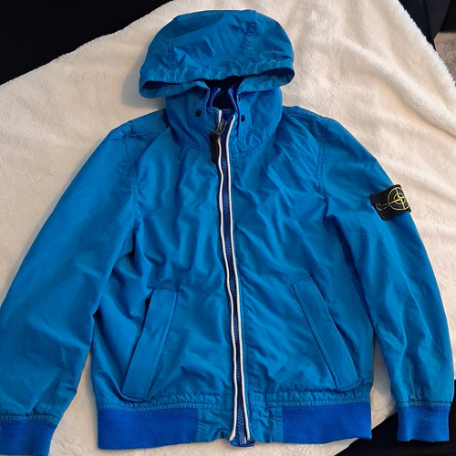 Stone island blue hooded zip - hooded,