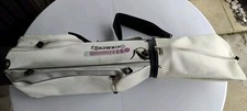 Vintage Browning Golf Bag Leather White + Hood 4 Pockets 6-Way Divider + Strap