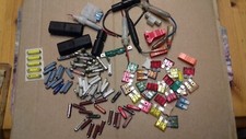JOB LOT CAR/VAN FUSES, HOLDERS & REMOVAL TOOLS. MIXED, ASSORTED TYPES.