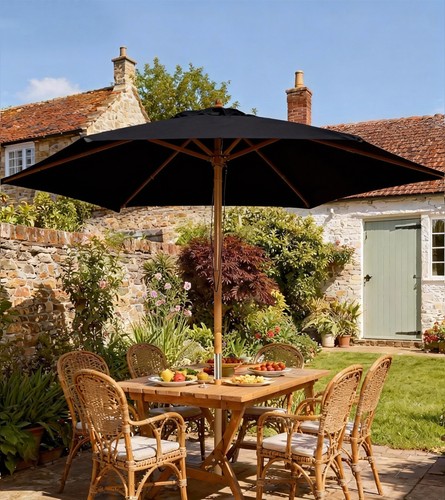 Wood garden parasol sun - 2.5m,