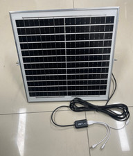 25W Hard Solar Panel Kit with Bracket Battery Phone Usb Charger Camping Hiking