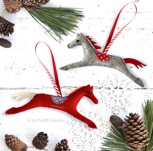 Felt horse christmas - christmas, tree