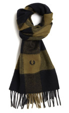 Fred Perry Lambswool Black/Green Scarf #C2140 - MSRP $70.00 - BNIB SALE -50% OFF