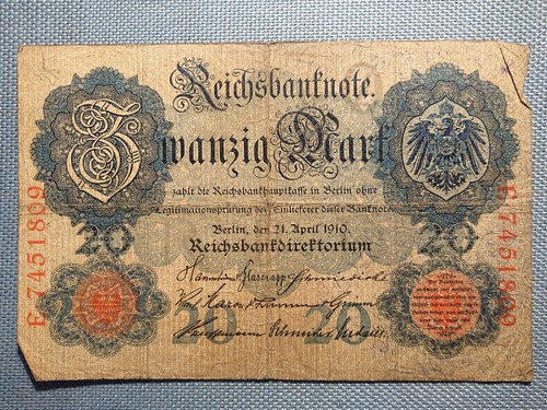 Old reichsbanknote banknote - old,