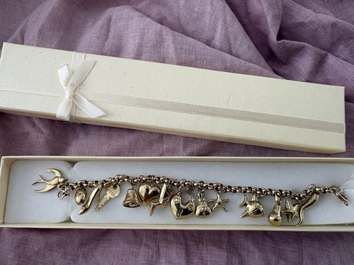 Charm bracelet hallmarked 9ct - bracelet,