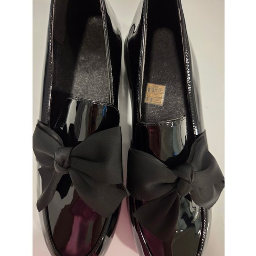 Black patent bow loafers - patent,