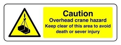 Caution overhead crane hazard - caution,