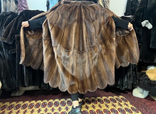 Mink cape - ,