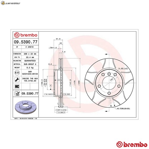 Brake discs 5390 77 - discs, 09.5390.77
