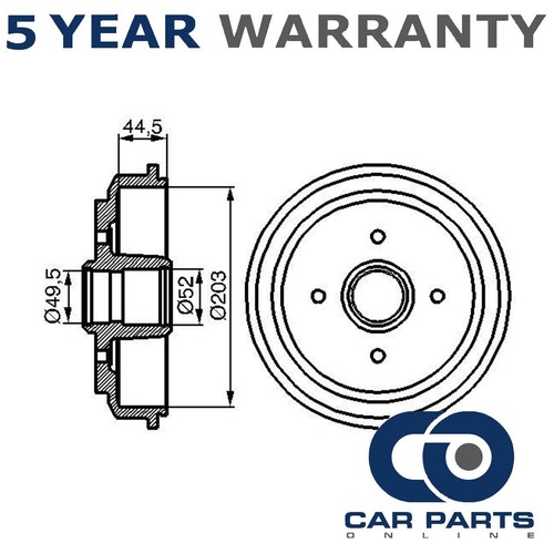 Brake drum rear - cpo, fits