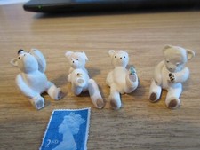 4 x Vintage 1960s  Winnie the Pooh / TEDDY BEARS Ceramic CAKE DECORATION Toppers