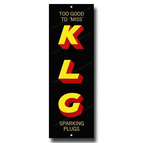 Klg spark plugs - metal, sign