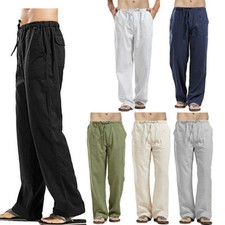 Men Summer Pants Cotton Linen