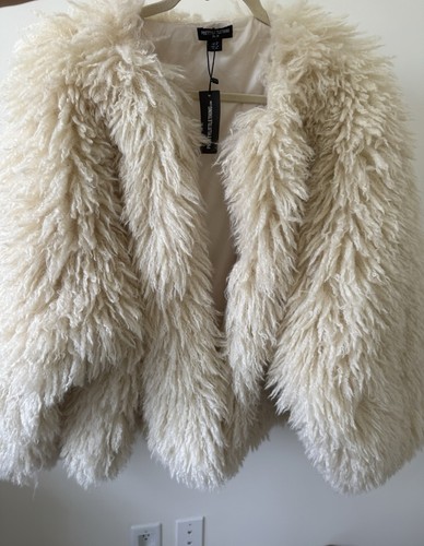 Beige long pile - beige, faux