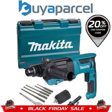 Makita HR2670 240v SDS Plus 3 Mode Rotary Hammer Drill + SDS Bits Chisel + Chuck