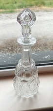 Vintage   Bell Shaped  pressed glass decanter with Stopper  30cm tall