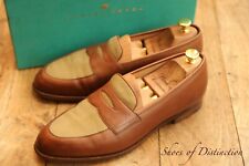 Edward Green Tan Brown Leather Shoes Penny Loafers Men's UK 9.5 E US 10 EU 43.5