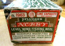 Vintage PFLUEGER 'NOBBY' No.1963 Vintage Level Wind Reel Part Boxed. Made in USA