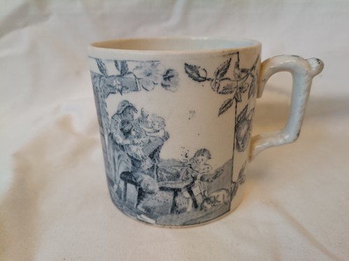 Blue white transfer mug - blue,