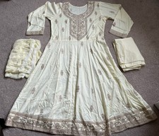 Cream Frock Dress Salwar