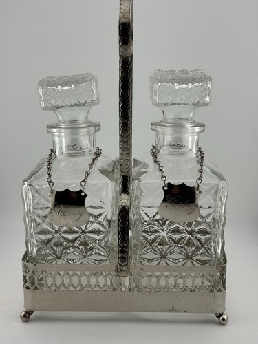 Vintage glass decanter - decanter, pair