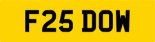 OLD QUALITY 2 DIGIT PRIVATE DVLA REG NUMBER PLATE ALL FEES PAID F25 DOW / DO DW