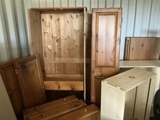 Solid pine 3-DOOR / 4-DRAWER Wardrobe. FAIRLY Used And In Good Condition