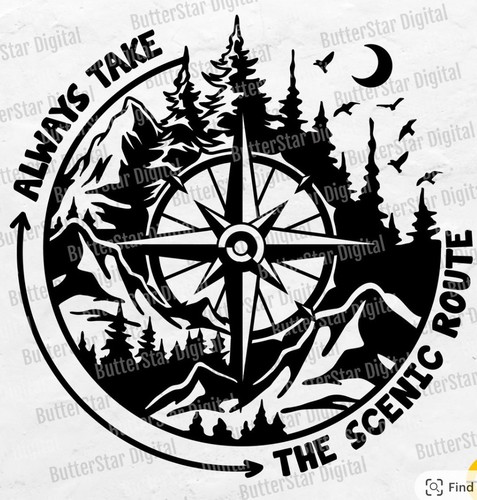 Large compass sticker - 1,