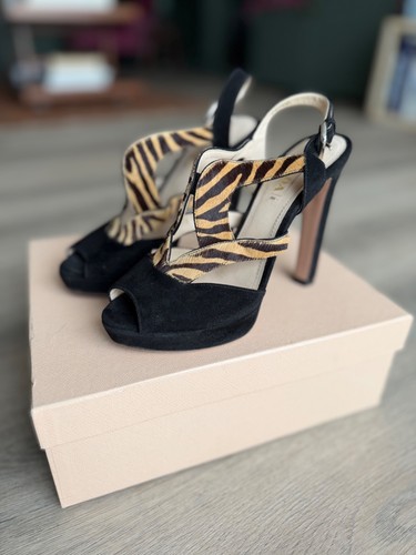 Prada zebra pony hair platform - prada,
