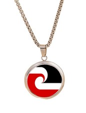 New Zealand Maori Silver Colour Necklace With Pendant And Gift Box