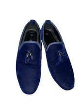 mens blue suede loafers size 9