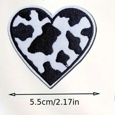 Cow Print Heart Patch Western