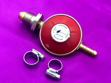LPG Propane Gas 37 mbar Low Pressure Red Regulator With 2 Clips - Camping, BBQ