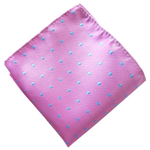 Silk pink blue - pink, polka