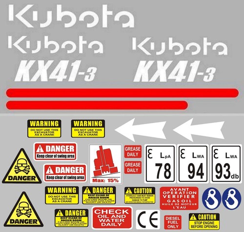 Decal sticker set kubota - decal, set.