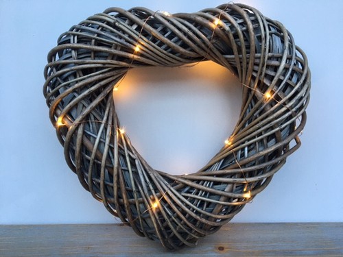 Wicker heart 30cm with - wicker,