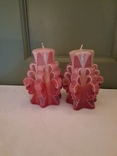 Decorative Carved Candles X2