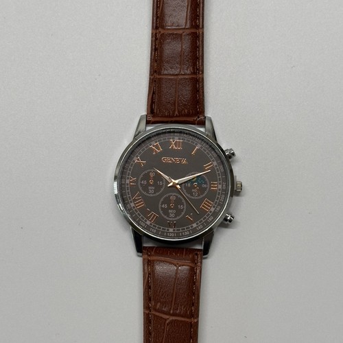 Geneva wrist watch brown face - wrist,
