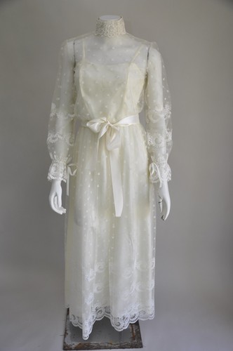 Vintage 1980s ivory lace - vintage,