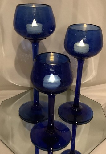 Cobalt blue crackle - blue, glass