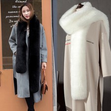 Ladies Women Faux Fur Collar Scarf Fluffy Winter Shawl Wrap Stole Scarfs Chic