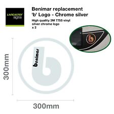 2 X Benimar motorhome round logo  |  chrome silver decal  |  300mm diameter