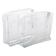 2 x TRAVELBAG ZIP CLEAR