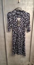 Isabella Oliver Navy Animal Print Maternity Nursing Dress  12 Belted RRP £129