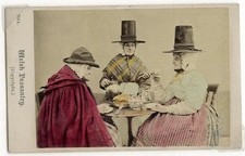 Welsh Costume/Dress. Hand coloured carte de visite photograph..1860's
