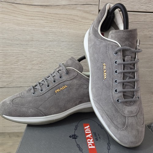 Prada grey suede leather - grey,