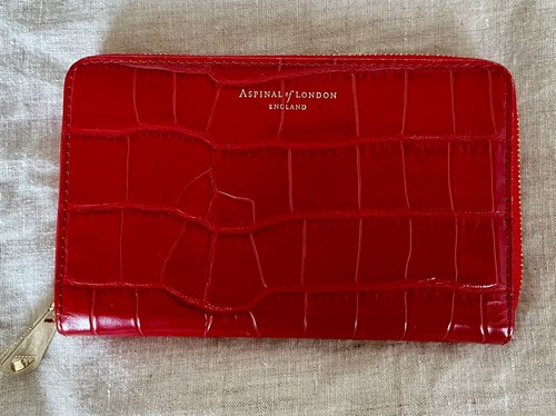 Aspinal red leather - aspinal, croc