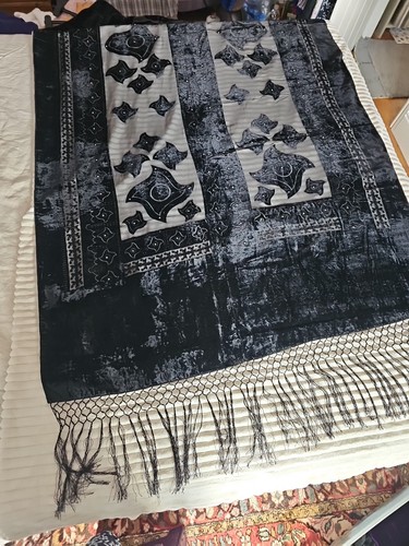 Huge black devore velvet and - black,