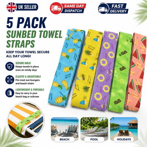 Sunbed strap towel bands - 5x,